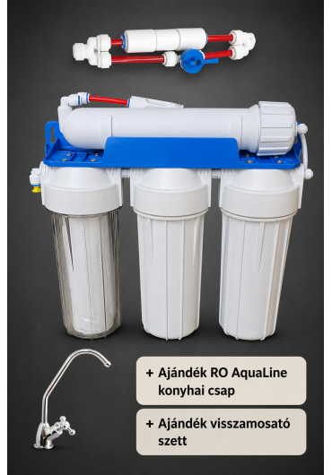 A.L AquaLine RO 3.1 vízlágyító berendezés 200G - 740 liter ajándék háztartási csap és visszamosató szett
