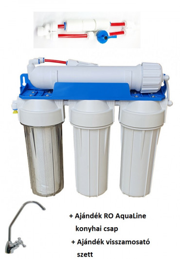 A.L AquaLine RO 3.1 vízlágyító berendezés 200G - 740 liter ajándék konyhai csap és visszamosató szett